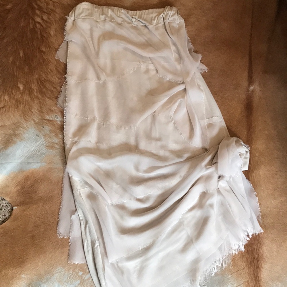 Cream Tiered Maxi Skirt